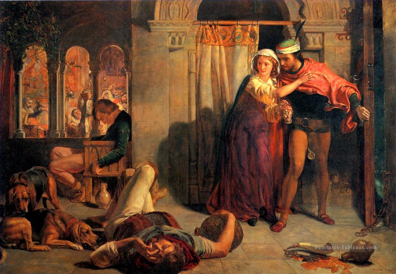 Le vol de Madeline et de Porphyro pendant l’ivresse au Reve anglais William Holman Hunt Peintures à l'huile